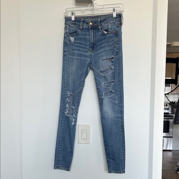 American Eagle Outfitters Denim - American Eagle Outfitters Light Blue Distressed Skinny Jeans